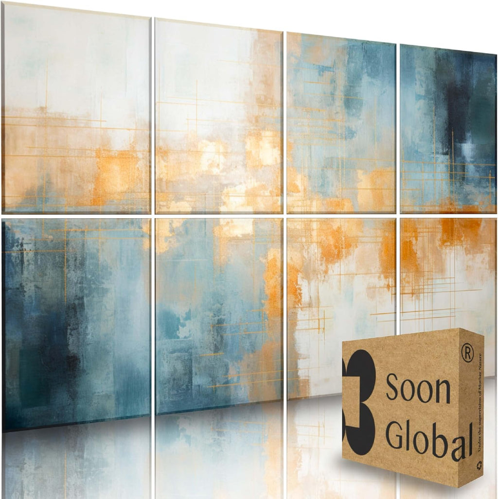 Soon Global 8-Pack Acoustical Wall Panels, 48 X 32 Inches Art Acoustic Panels