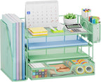 Marbrasse Desk Organizer and Accessories，4-Tier Paper Letter Tray Organizer by Marbrasse