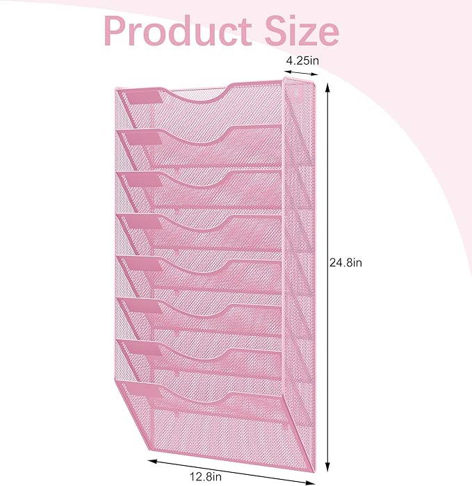 EasyPAG 8 Pocket Mesh Wall File Organizer, Hanging Paper Folder Holder - Image 9