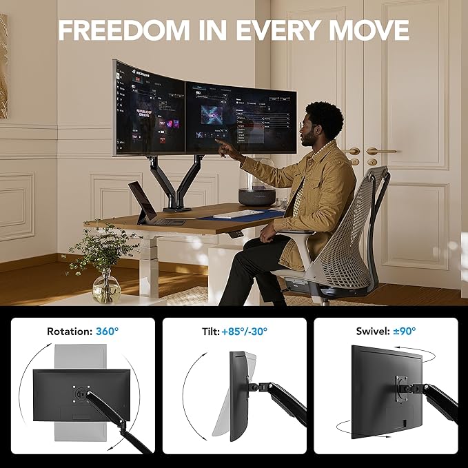 HUANUO NITROGLIDE™ Dual Monitor Stand - Image 4