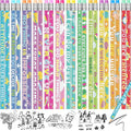 60 Pcs Motivational Pencils Bulk, Rainbow Inspirational School Pencils by RAGNHILD