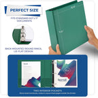 Samsill 2 Inch 3 Ring Binders, Economy Round Ring, Clear View Cover, 425 Sheet Capacity - for School, Home, Office - Green, 12 Pack