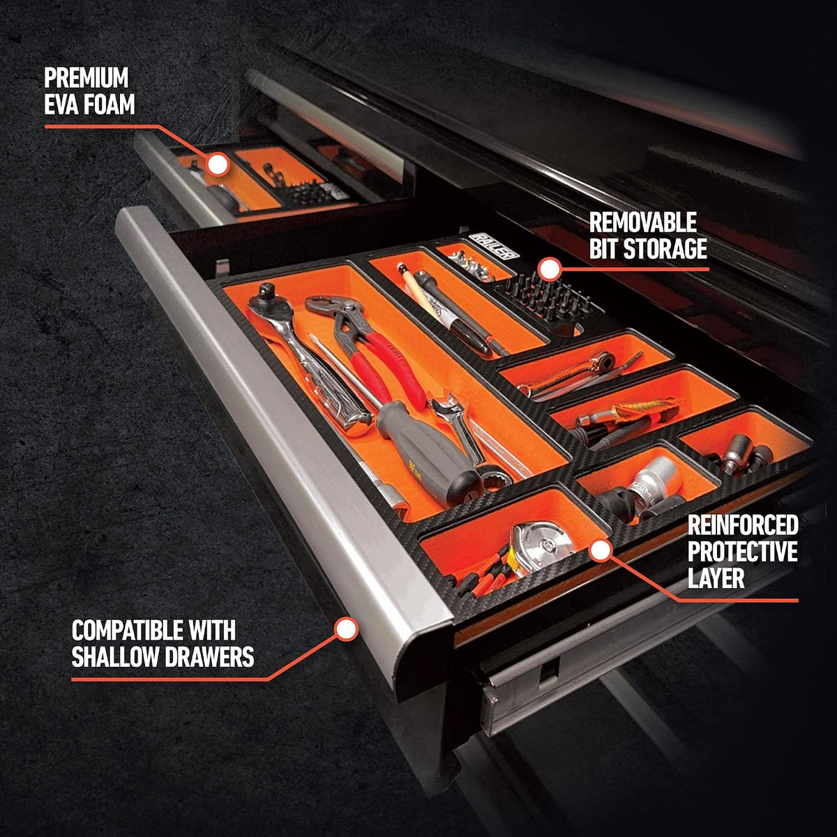 EVA Foam Tool Tray Drawer Storage Organizer Set Socket Bit Holder Case