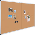 VIZ-PRO 72" x 48" Large Cork Bulletin Board, Foldable & Wall-Mounted Notice Pin