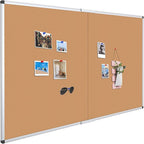 VIZ-PRO 72" x 48" Large Cork Bulletin Board, Foldable & Wall-Mounted Notice Pin by VIZ-PRO