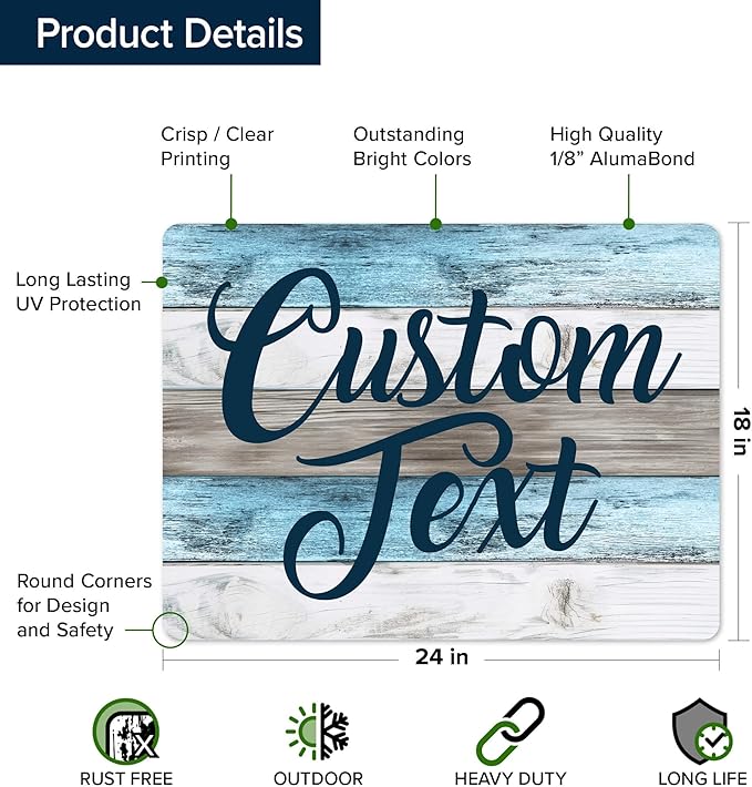 Custom Sign, Custom Street Sign, 11 Font Colors, 13 Font Styles, 4 Hole Options - Image 6