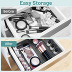 WOWBOX 25 PCS Plastic Drawer Organizer Set, Desk Drawer Divider Organizers and - Image 4