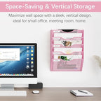 EasyPAG 5 Pocket Mesh Wall File Organizer, Hanging Paper Folder Holder - Image 3