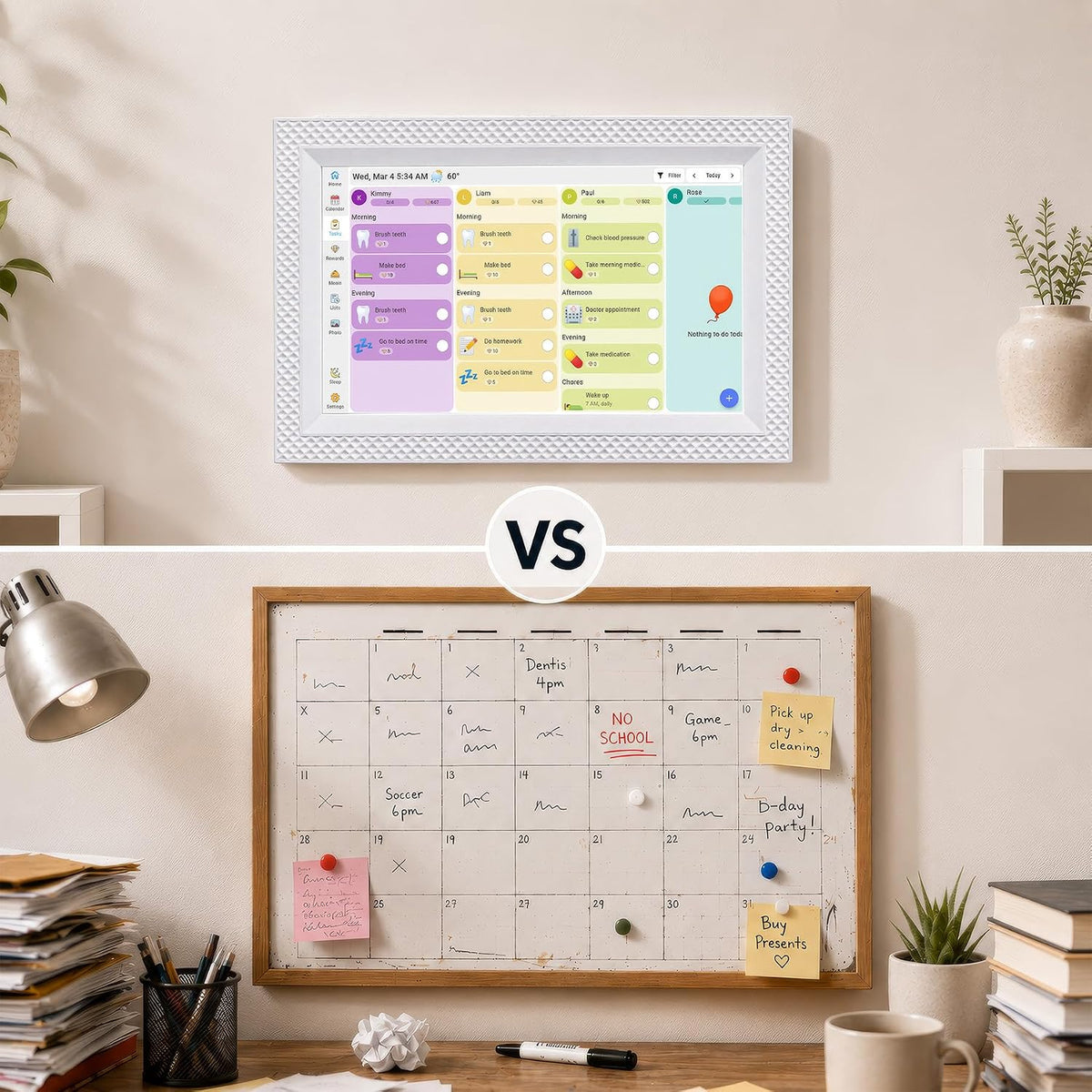 10.1" Digital Calendar Touchscreen, Family Wall Planner & Picture Frame