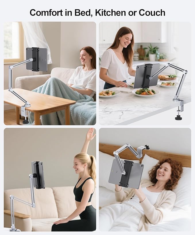 YICOSUN Tablet Arm Mount with Super Grip, Adjustable Foldable Holder & Heavy - Image 6