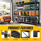 miiiko 79" w garage storage shelving unit,6000lbs heavy, side view