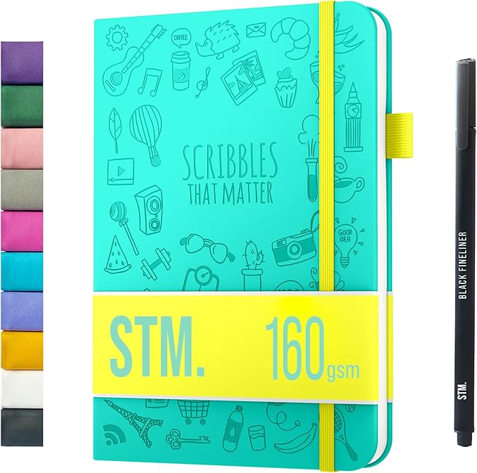 Bullet Dotted Journal Dot Grid Notebook | A5 Daily Journaling Notebooks by ScribblesThatMatter