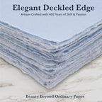 Wanderings 50 Pack Blue A6 Handmade Deckled Edge Cotton Paper - Image 2