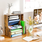 simple trending 7- tier desk file organizer, paper shown in use