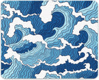 Auhoahsil Mouse Pad, 12 x 10 in Japanese Style Wave Computer Mouse Pad by Auhoahsil