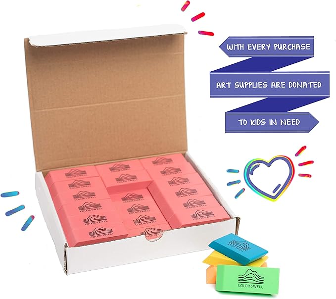 Color Swell Bulk Pink Erasers - Image 5