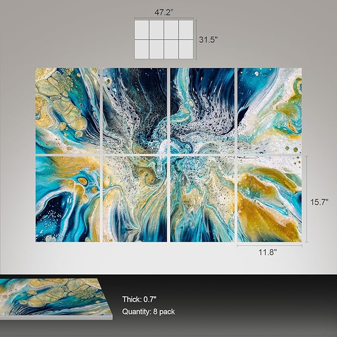 UMIACOUSTICS 8 Pcs 0.7Inch Thick Art Acoustic Panels, Total 47.2” x 31.5” - Image 3
