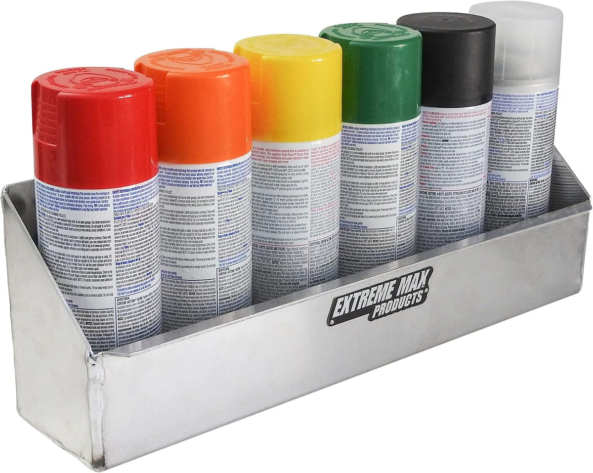 extreme max 5001.6071 aluminum aerosol storage shelf organizer showing dimensions
