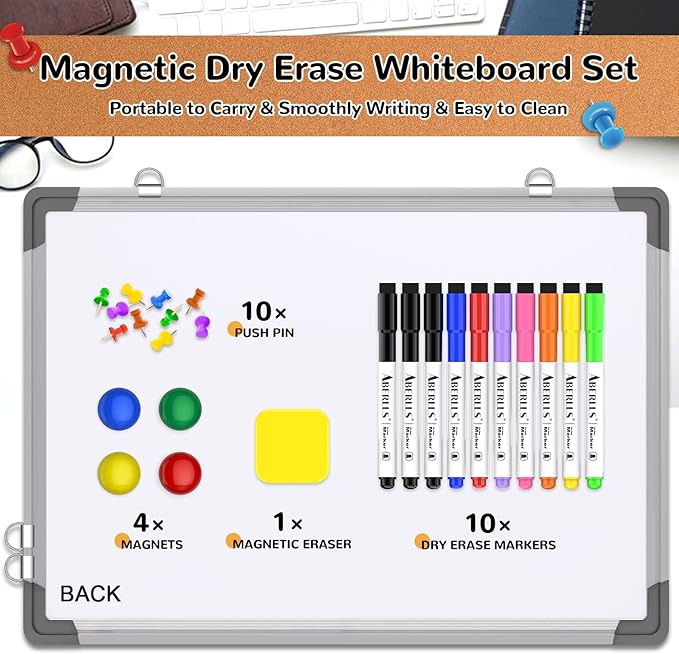 Monthly Calendar Whiteboard Dry Erase Cork Board Combination - Image 3
