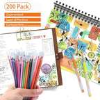 ZSCM 200 Colors Gel Pen Ink Refills, Glitter Neon Gel Ink Pens Refills Replace - Image 5