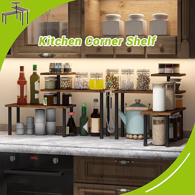 BMOSU Kitchen Corner Shelf Countertop Organizer - Image 2