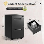 DEVAISE 2-Drawer Metal File Cabinet - Image 3