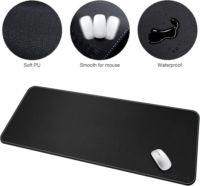 CENNBIE Leather Desk mat Protecter 47.2X19.6in Super Large, PU Leather Desk Mat - Image 2