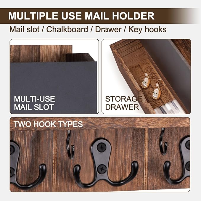 Lucundm Mail and Key Holder Wall Mount - Image 3