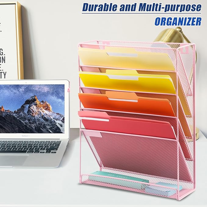 EASEPRES Desk File Organizer Mesh 6-Tier, Hanging Wall Mount Document - Image 7