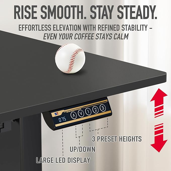 SHW 55 x 28 Inches Electric Height Adjustable Standing Desk - Image 7