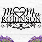 Personalized Anniversary Wedding Gift Custom Last Name Metal Sign Family Name by ENFODREAM