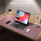 Aothia Leather Desk Pad Protector, Mouse Pad, Office Desk Mat, Non-Slip PU - Image 3