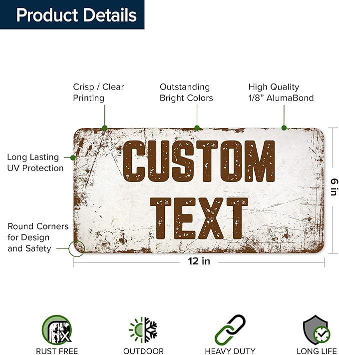 Custom Sign, Custom Street Sign, 11 Font Colors, 13 Font Styles, 4 Hole Options - Image 6