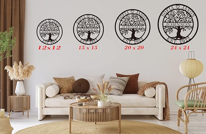 Metal Name Signs Personalized, Custom Tree of Life Signs, Custom Family Name - Image 6