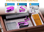 Bostitch Heavy Duty Stapler Value Pack, 40 Sheet Capacity, Purple