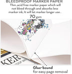 Bianyo Bleedproof Marker Paper Pad, 50 Sheets/Pad, 18 LB / 70 GSM, Glue-Bound - Image 2