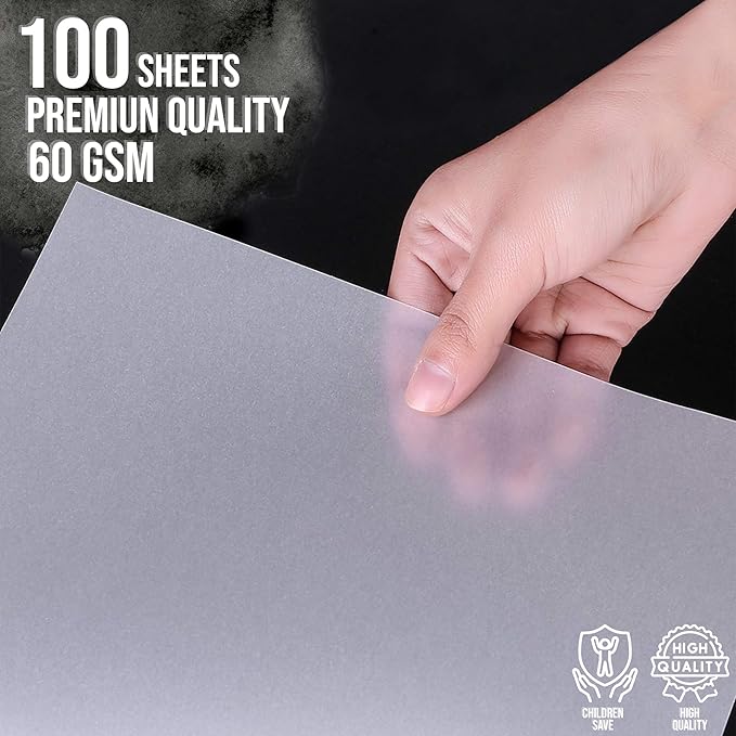 Raimarket Premium Tracing Paper Pack – 9x12 Inches, 100 Sheets, Transparent - Image 4