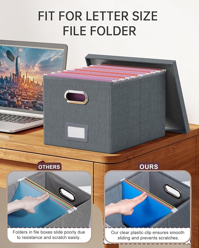 4 Pack File Storage Organizer, Document Organizer, Portable File Box - Image 4
