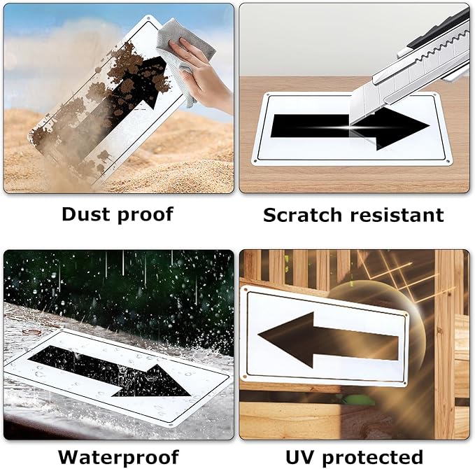 Black Arrow Sign Aluminum 10 x 5 Inch Heavy Duty Metal Waterproof Reflective - Image 3