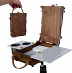 tabletop easel box with watercolor palette empty, portable, main product view