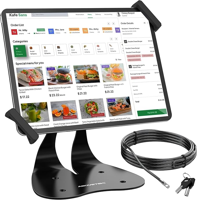 AboveTEK Anti-Theft iPad Kiosk Stand, 360° Swivel POS Tablet Mount by AboveTEK