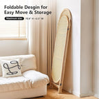Asnefeli Room Divider 3 Panels, Hand-Woven Rattan Room Divider Wall, Foldable - Image 6
