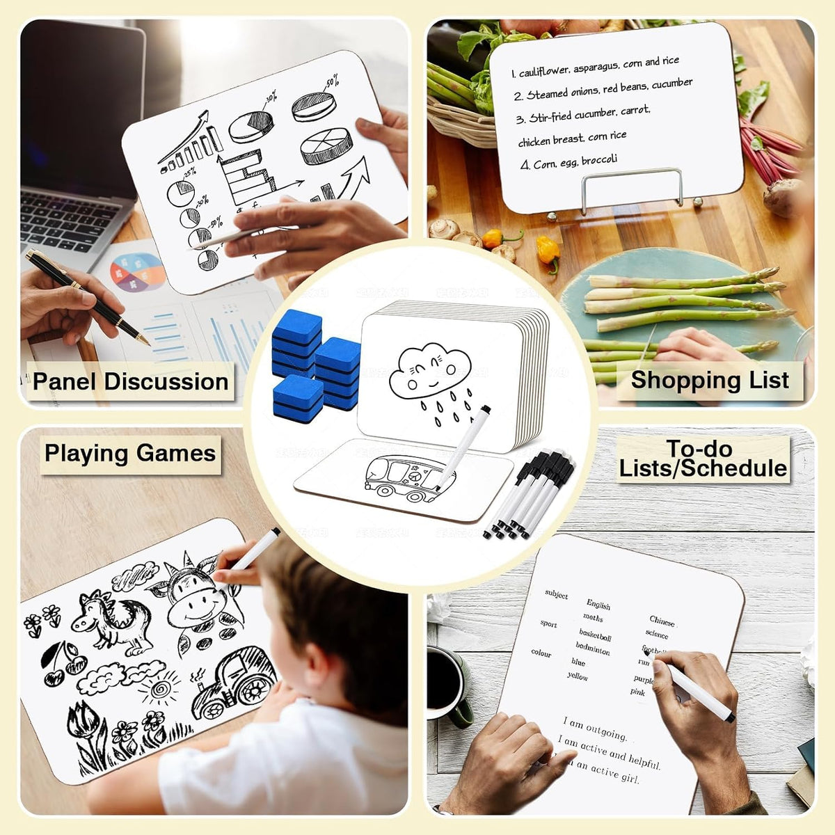 25 Pcs Small White Board 5 x 7 Inch Mini Dry Erase Board Small White Boards w...