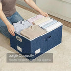 PRANDOM Storage Bins with Lids Linen Fabric Foldable Storage Boxes Organizer - Image 2