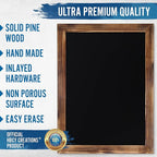 HBCY Creations 18" x 24" Torched Brown Solid Wood Frame Wall Chalkboard - Image 4