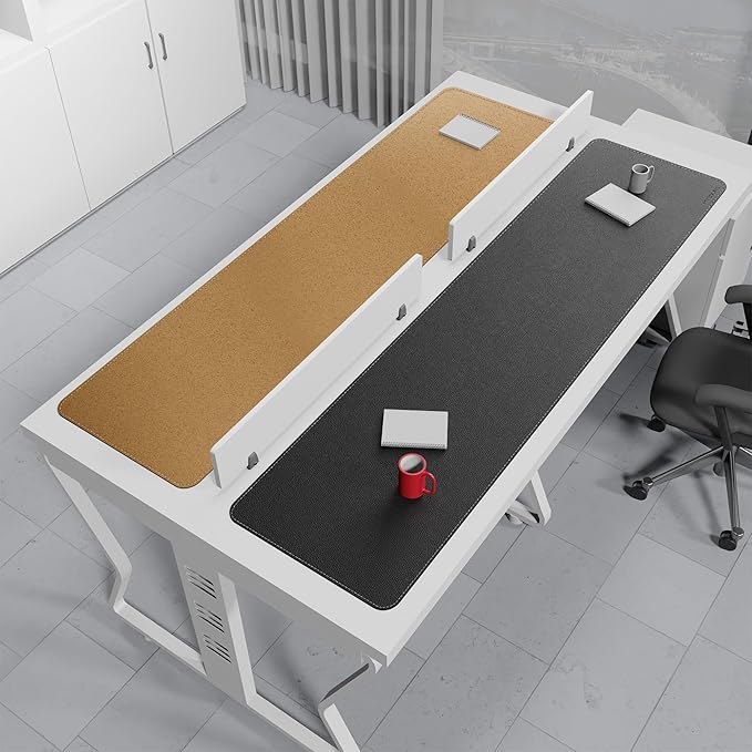 Mydours 79" x 20" Super Large Desk Mat, PU Leather & Cork Desk Pad, Extra Large - Image 3