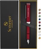 Scriveiner Personalized Luxury EDC Fountain Pen, Stunning Matt Red Pocket Pen