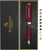 Scriveiner Personalized Luxury EDC Fountain Pen, Stunning Matt Red Pocket Pen by Scriveiner