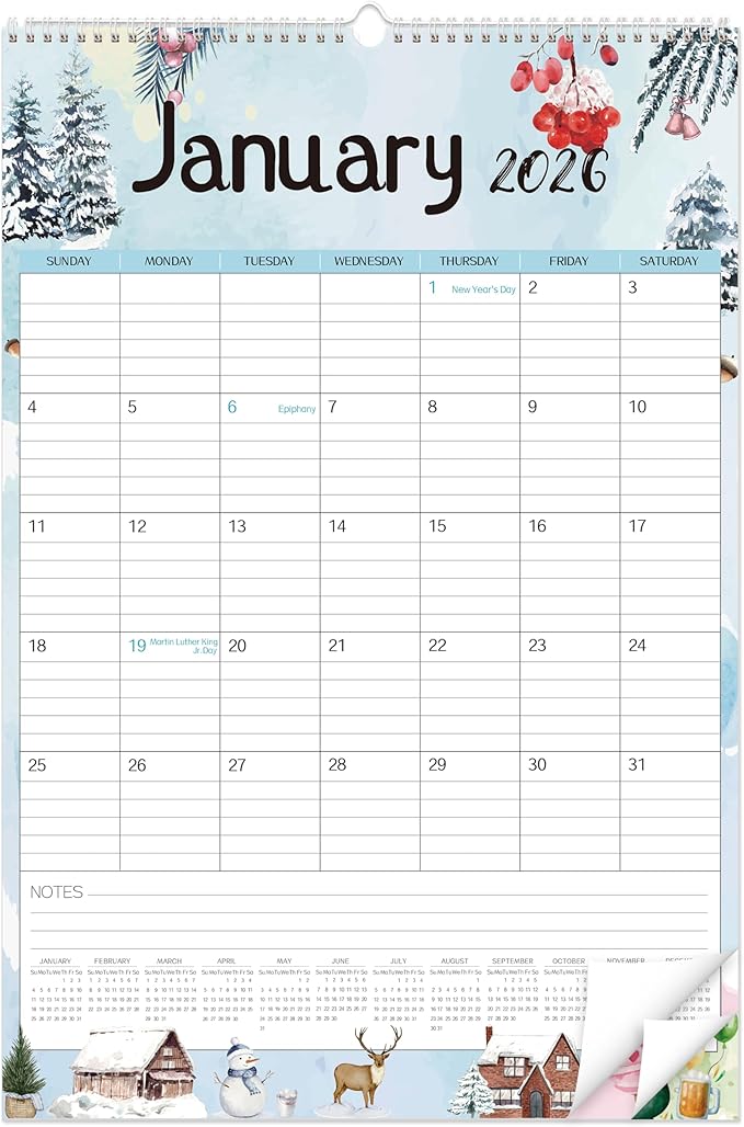 GuassLee Large Wall Calendar 2026-2027, 24-Month Vertical Wall Calendar Runs by GuassLee