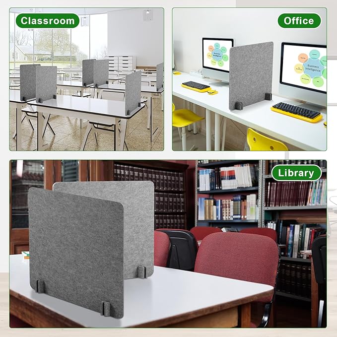 Kisston 6 Pack Acoustic Desk Divider Desk Partition 24 x 24" Stand Up - Image 6